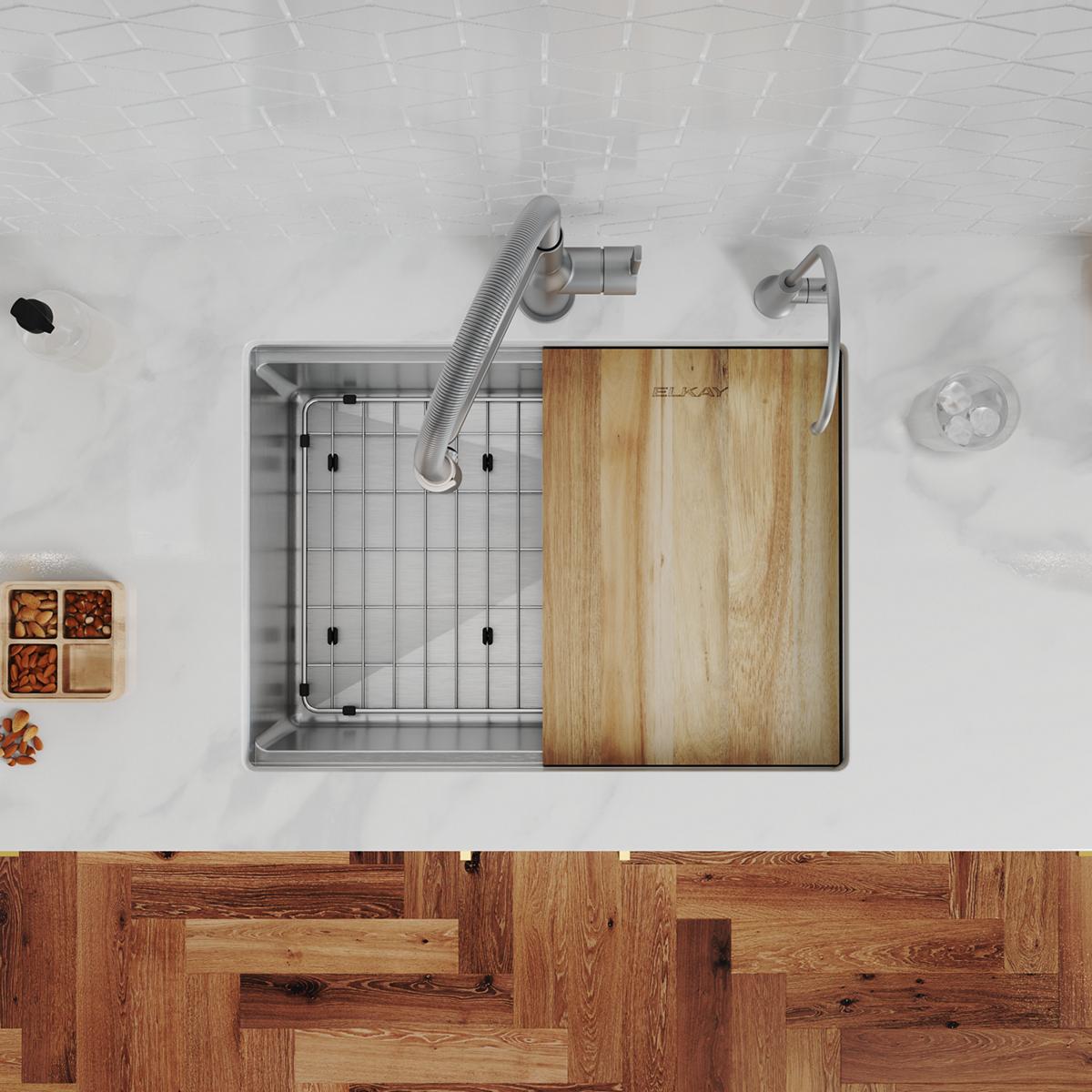 stainless steel single bowl undermount sink kit