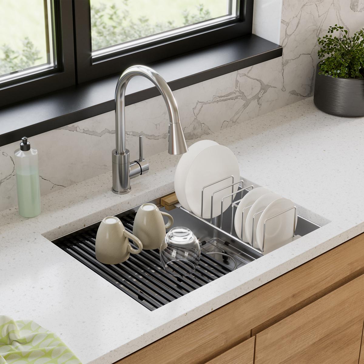 polished stainless steel drying rack