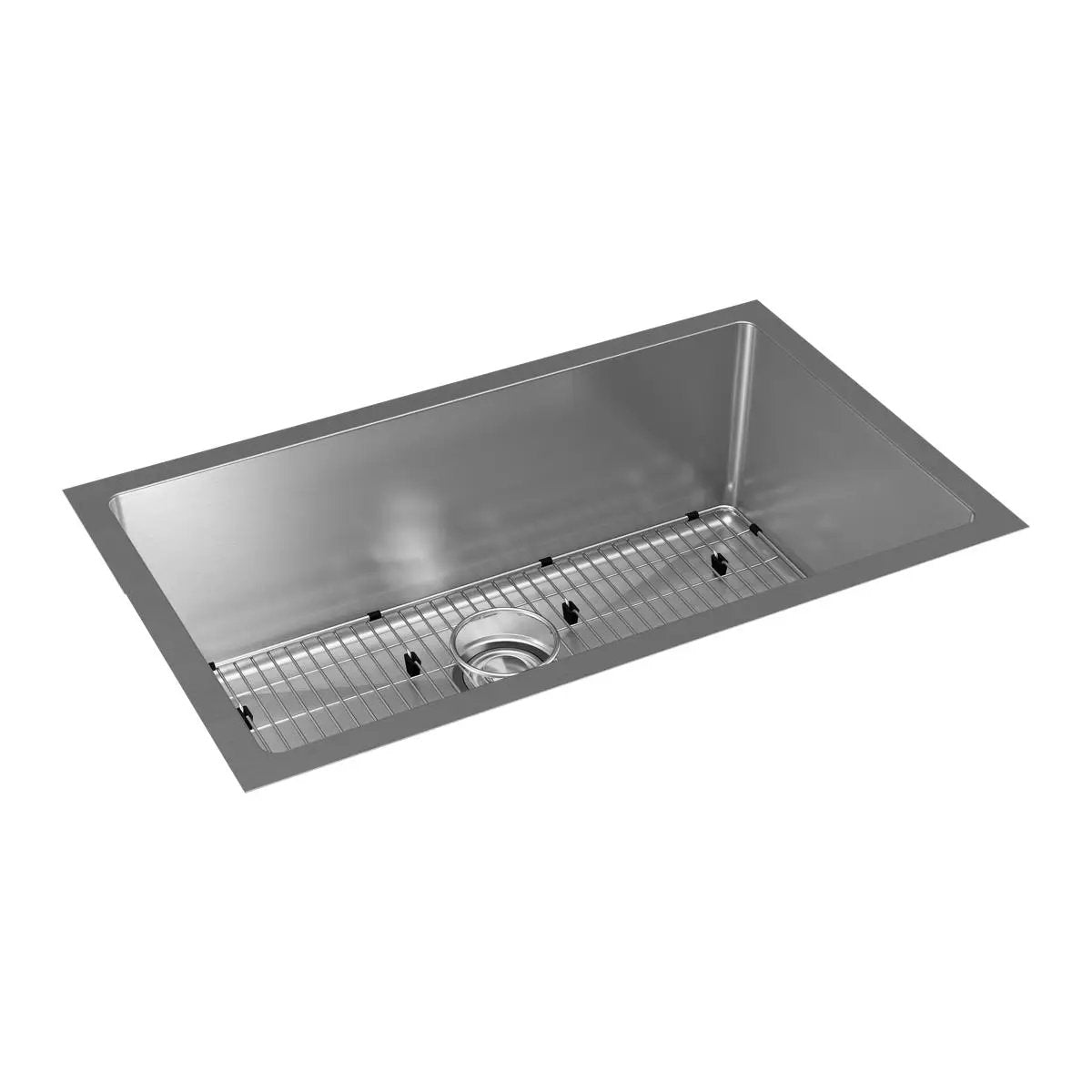 polished satin single bowl undermount sink kit