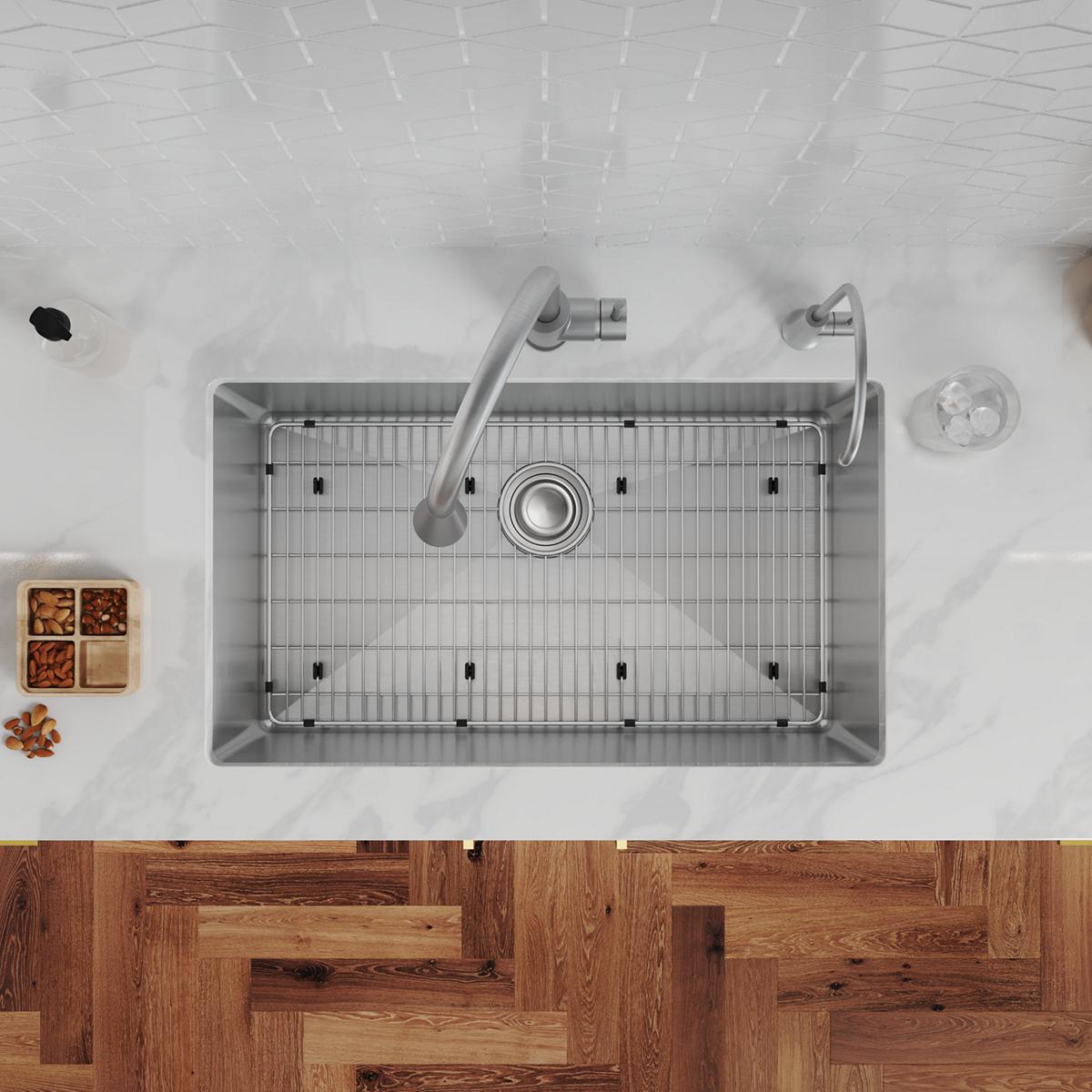 stainless steel single bowl undermount sink kit