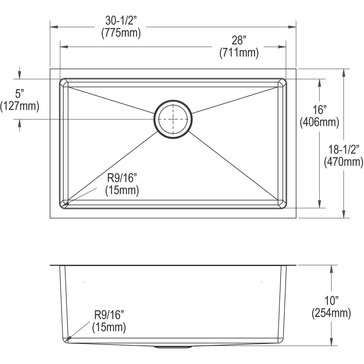 polished satin single bowl undermount sink