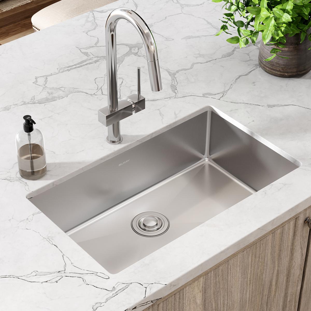 polished satin single bowl undermount sink