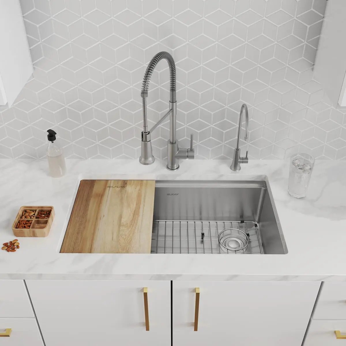 stainless steel single bowl undermount sink kit