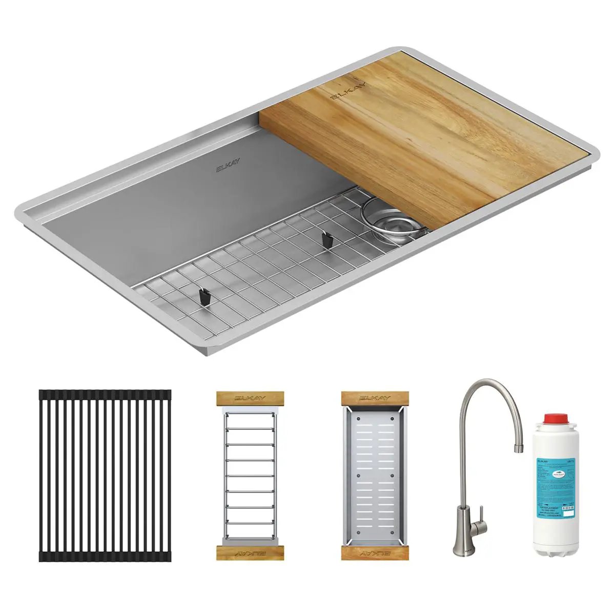 stainless steel single bowl undermount sink kit