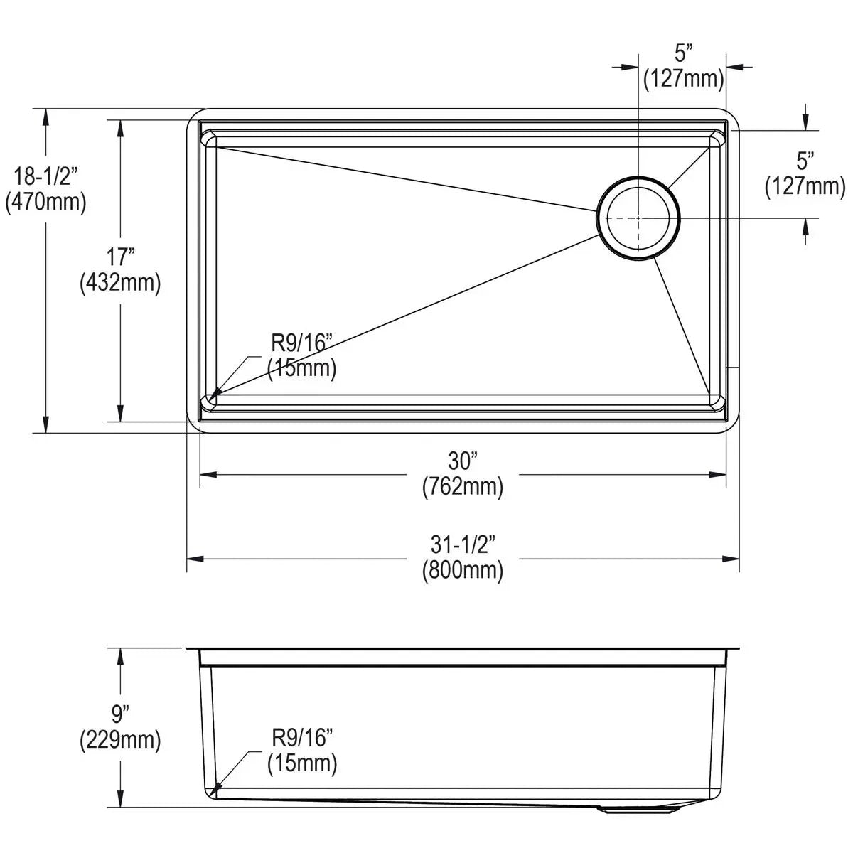 polished satin single bowl undermount sink kit