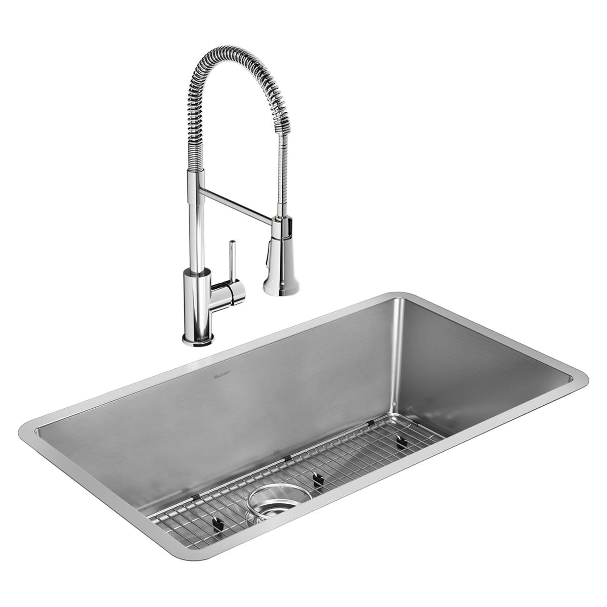 polished satin single bowl undermount sink kit