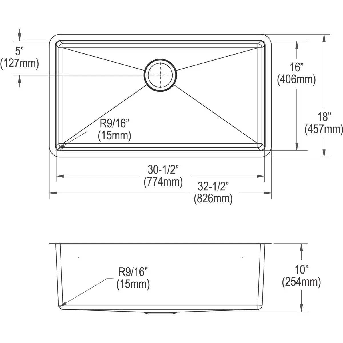 polished satin single bowl undermount sink kit