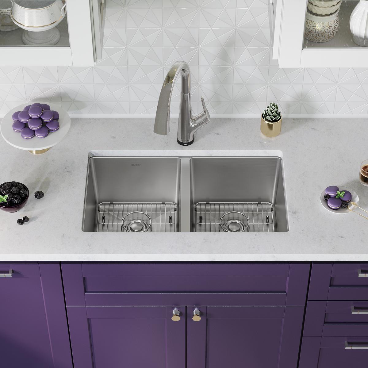 stainless steel equal double bowl undermount sink kit