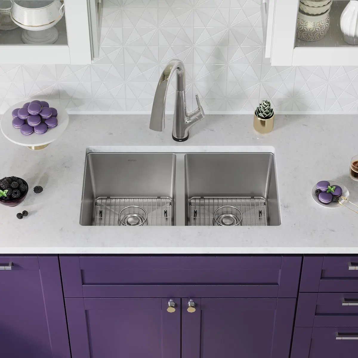 stainless steel equal double bowl undermount sink kit