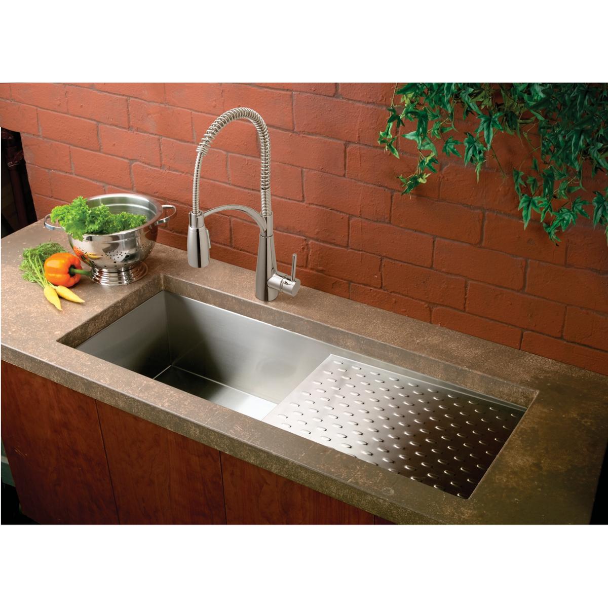 chrome kitchen faucet