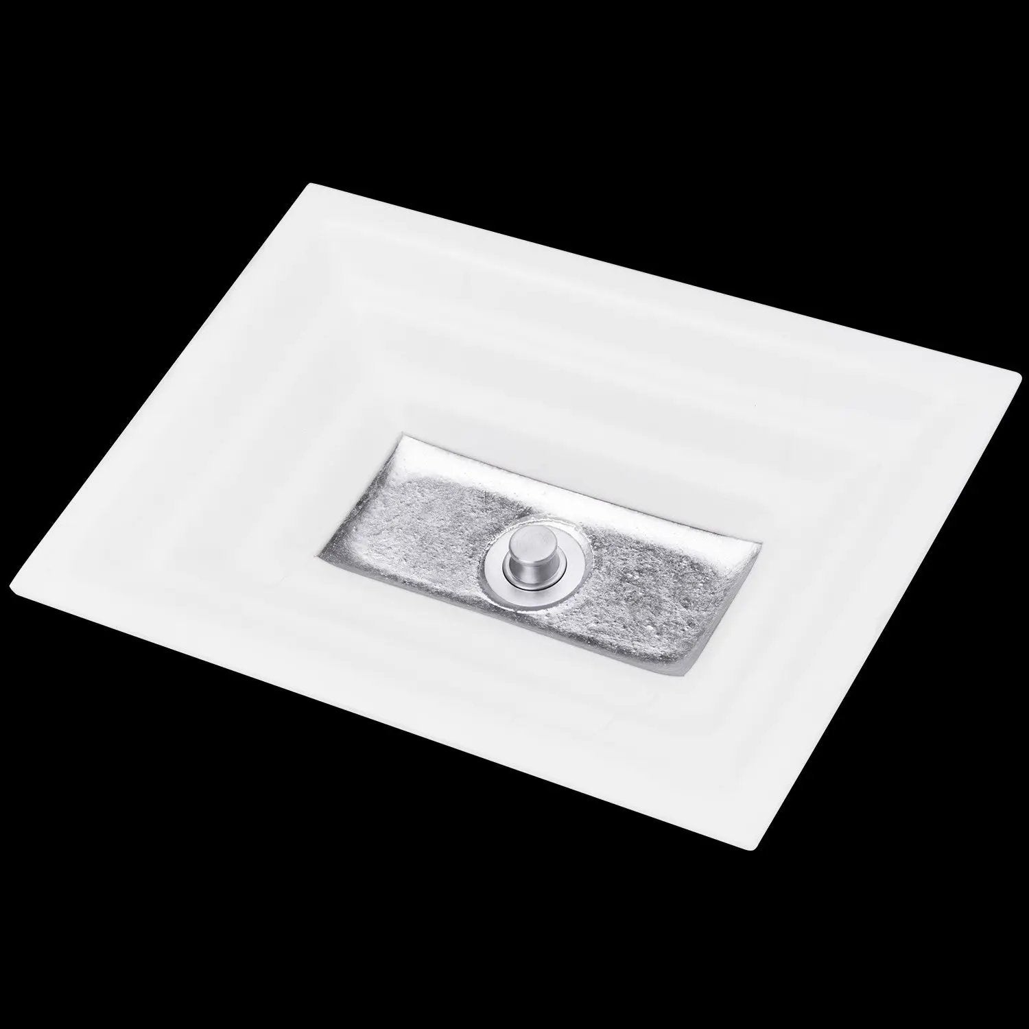 Linkasink Window Artisan Glass with Metal Leaf Accent Undermount Sink by Linkasink