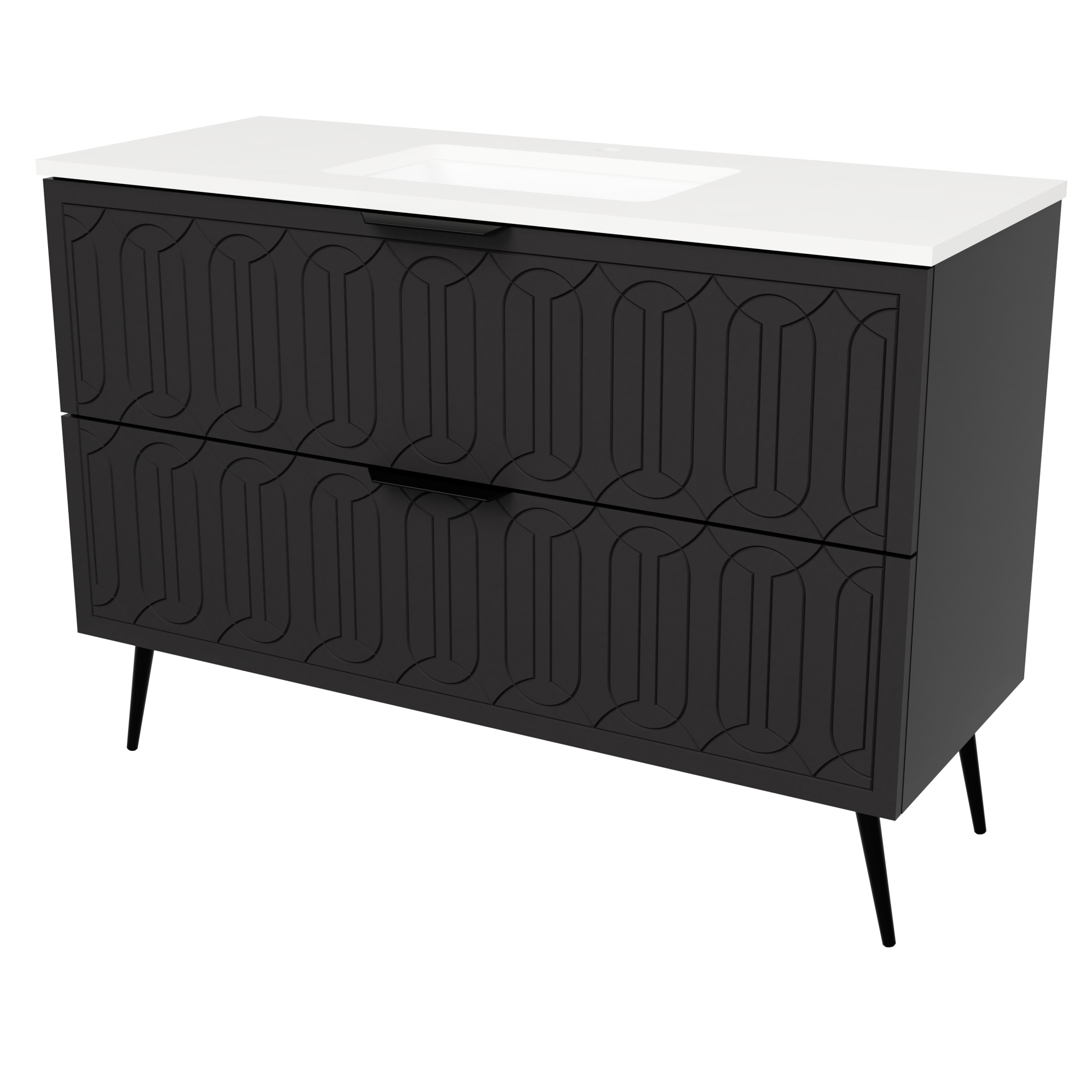 black satin vanity