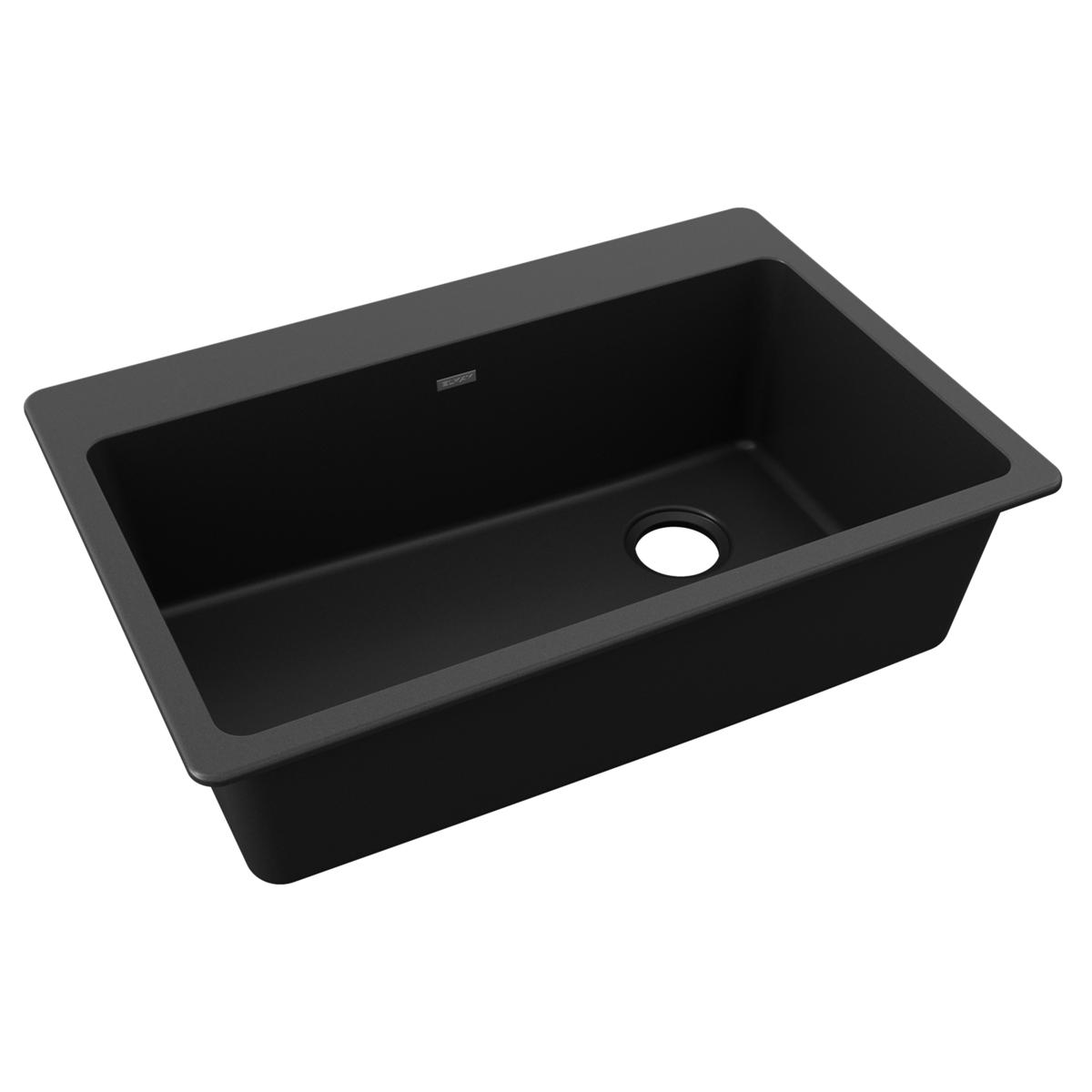 black single bowl drop-in sink