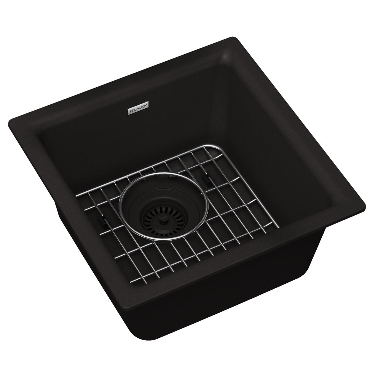 black single bowl dual mount bar sink