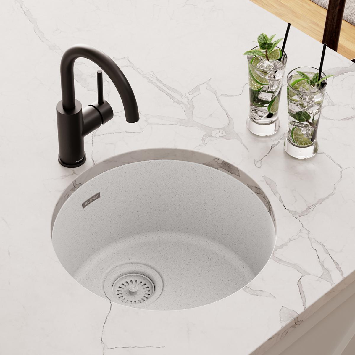 white single bowl dual mount bar sink