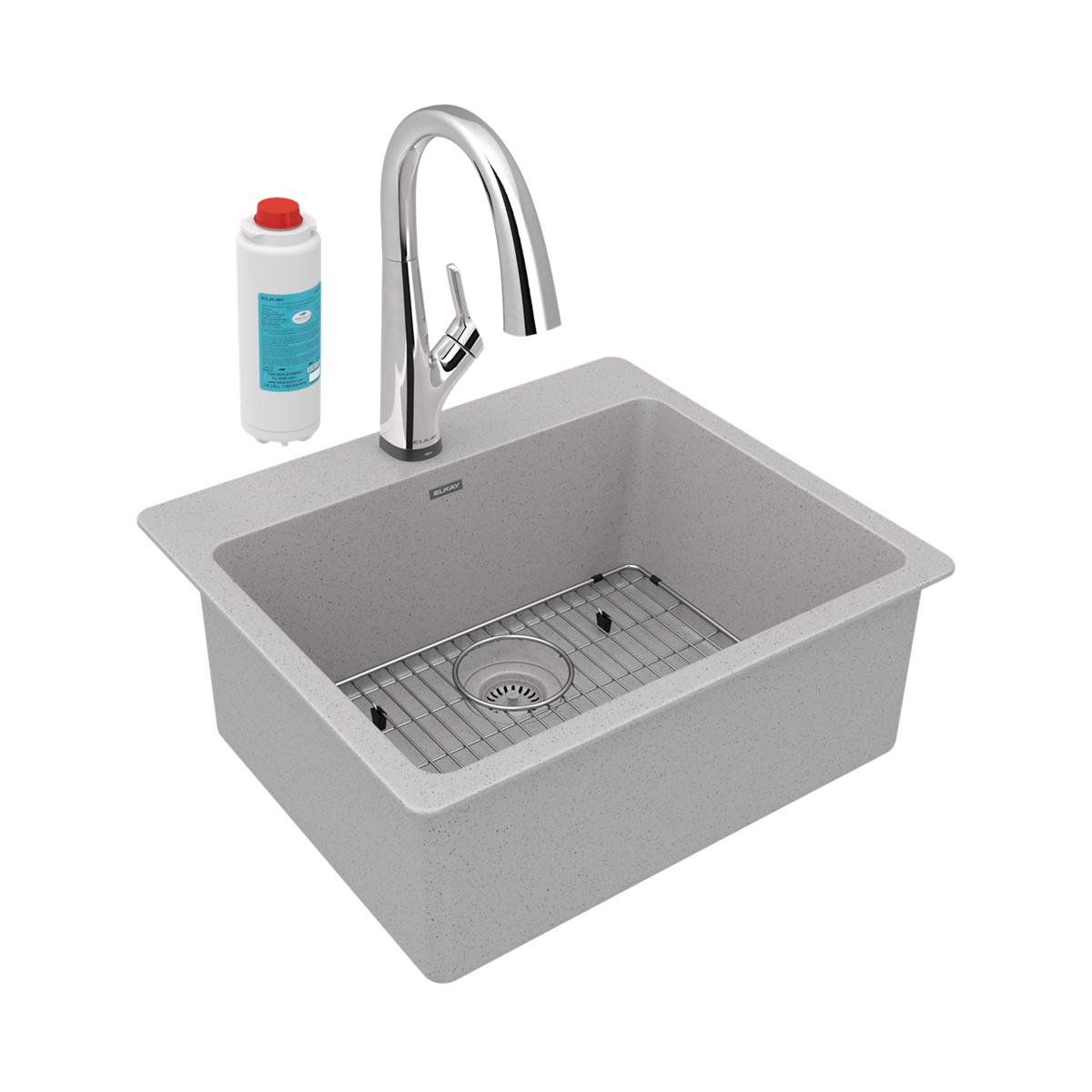 black single bowl drop-in sink kit