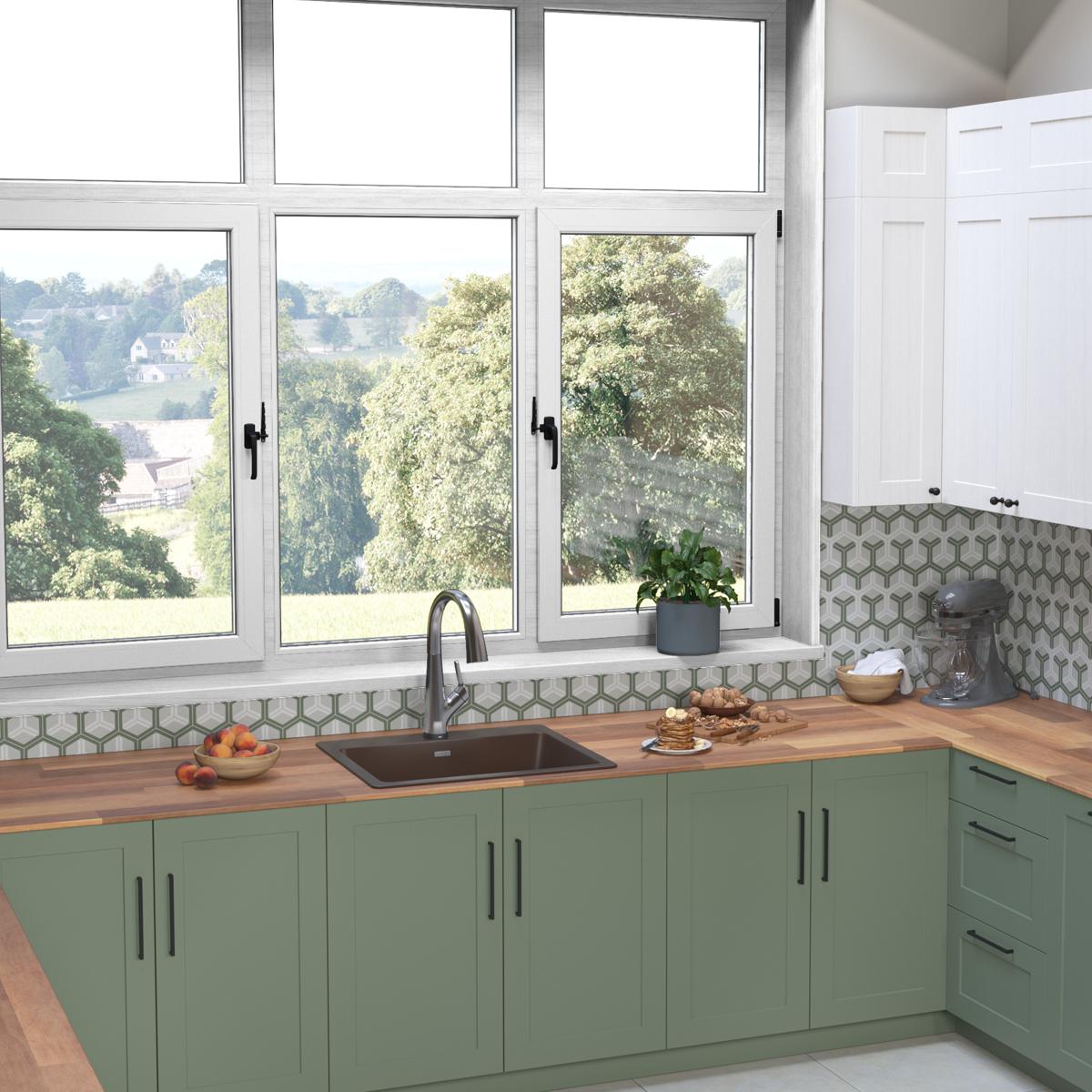 black single bowl drop-in sink kit