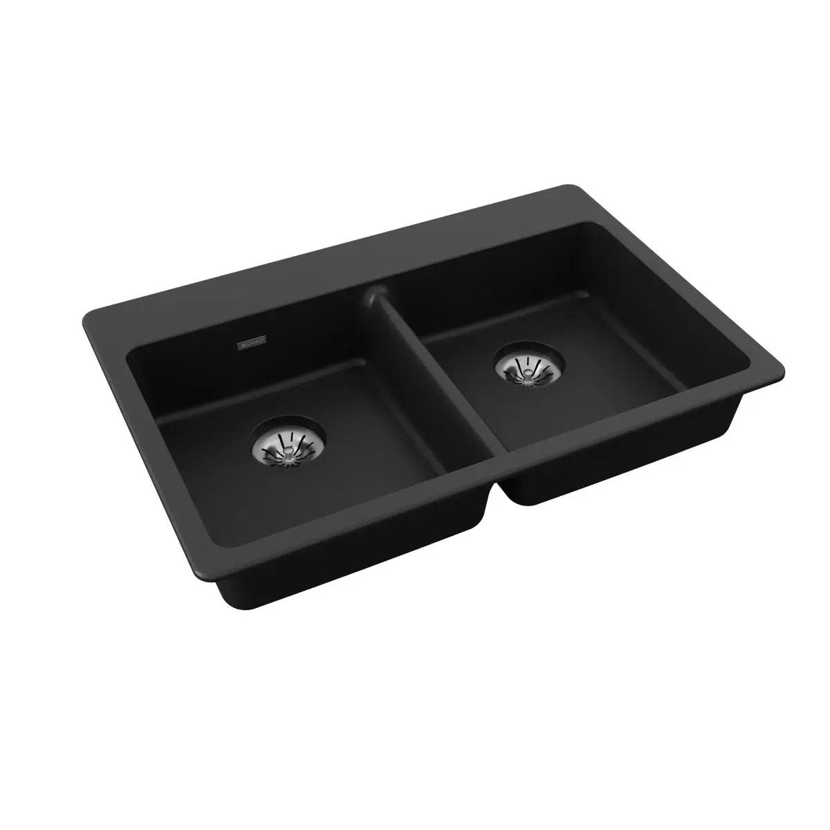 black double bowl drop-in ada sink