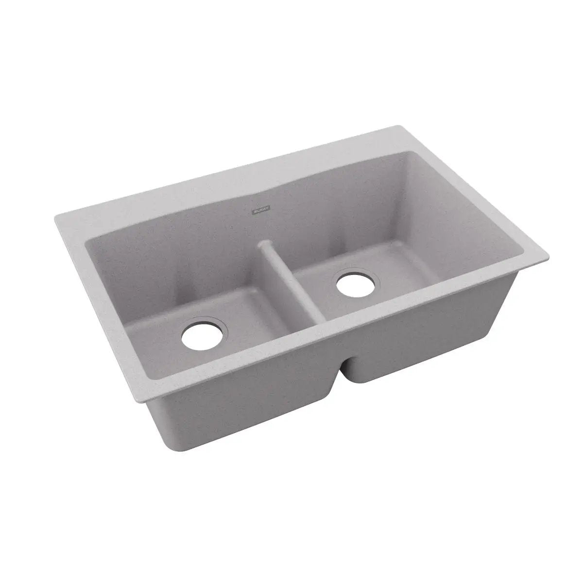 Elkay Quartz Classic 33" x 22" x 10" Equal Double Bowl Drop-in Sink with Aqua Divide by Elkay