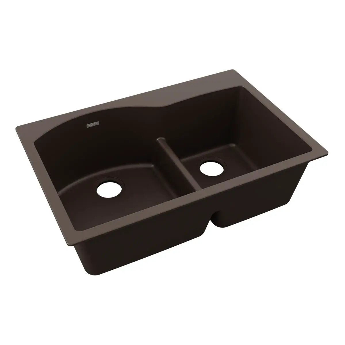 Elkay Quartz Classic 33" x 22" x 10" Offset 60/40 Double Bowl Drop-in Sink with Aqua Divide by Elkay