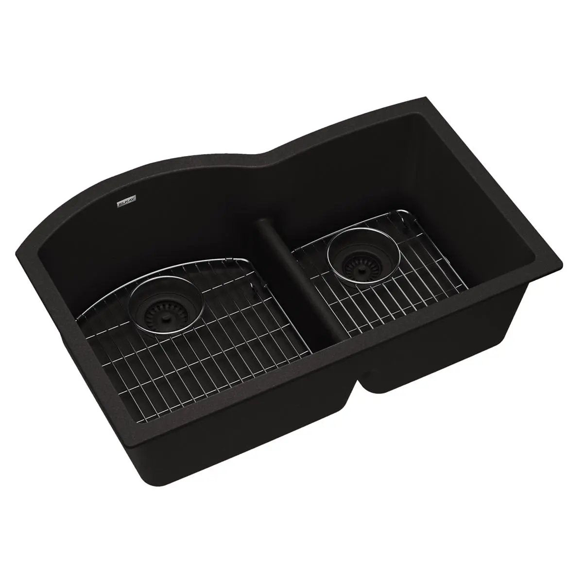 black double bowl undermount sink