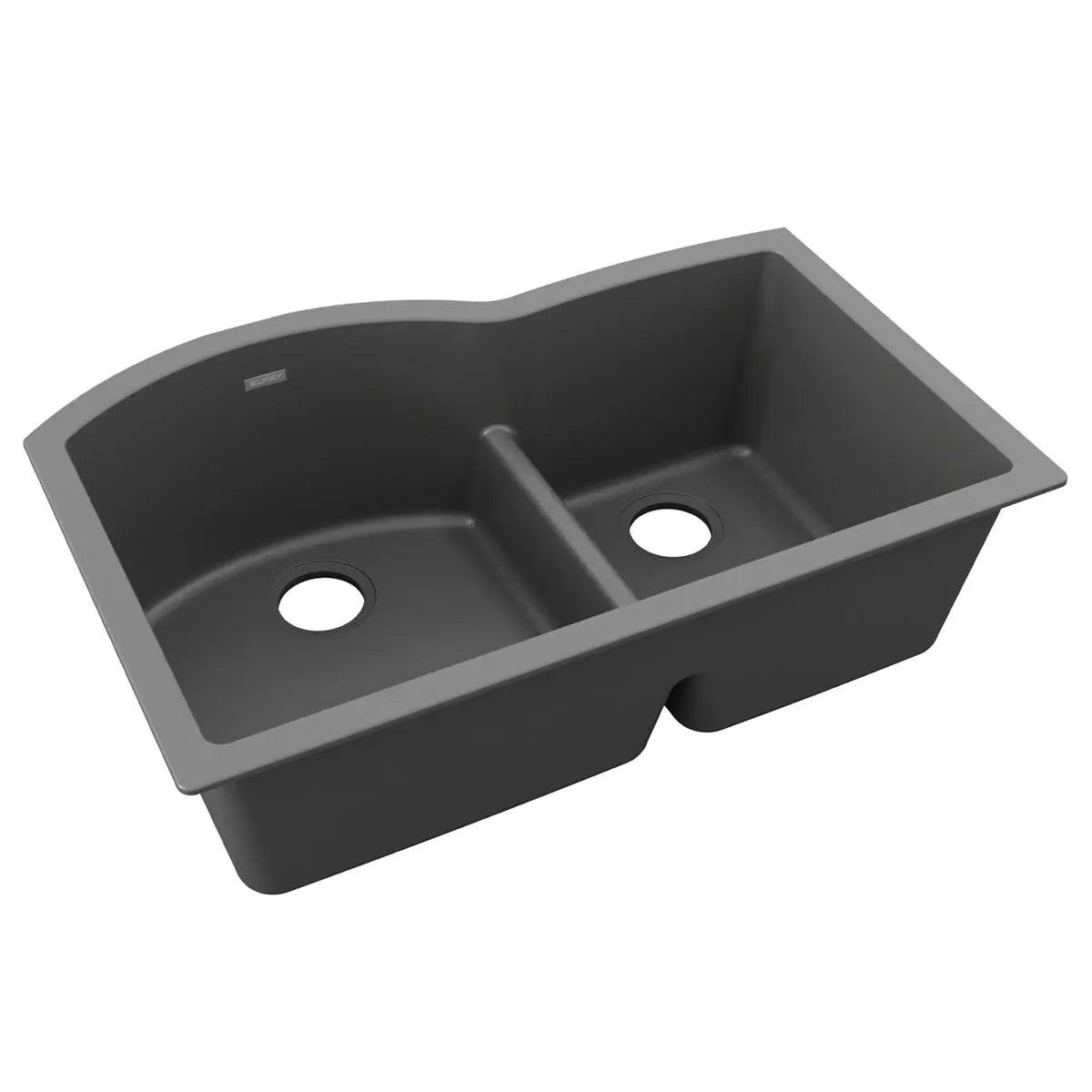 Elkay Quartz Classic 33" x 22" x 10" Offset 60/40 Double Bowl Undermount Sink with Aqua Divide by Elkay