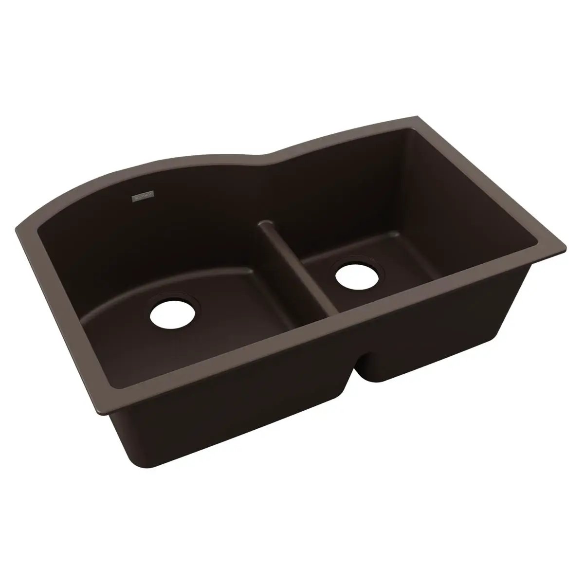 Elkay Quartz Classic 33" x 22" x 10" Offset 60/40 Double Bowl Undermount Sink with Aqua Divide by Elkay