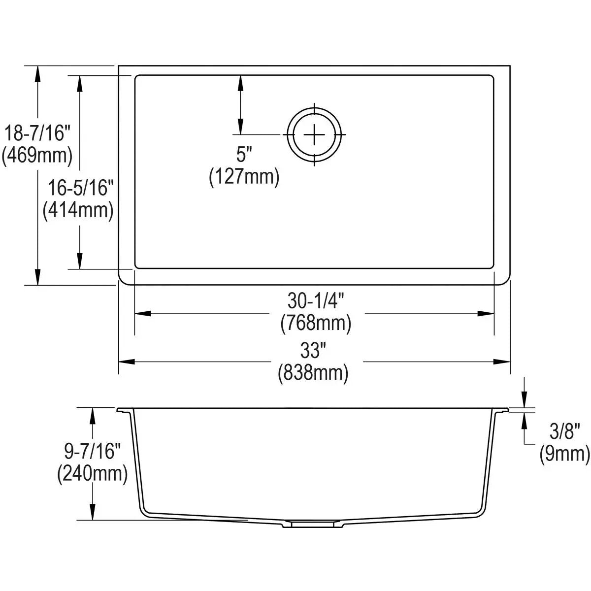 black single bowl undermount sink kit