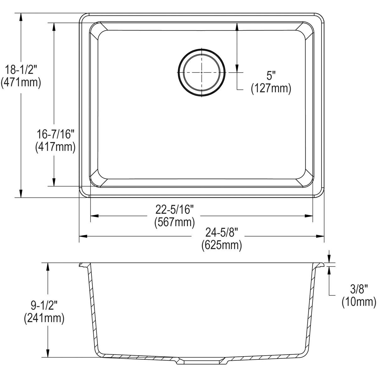 black single bowl undermount sink
