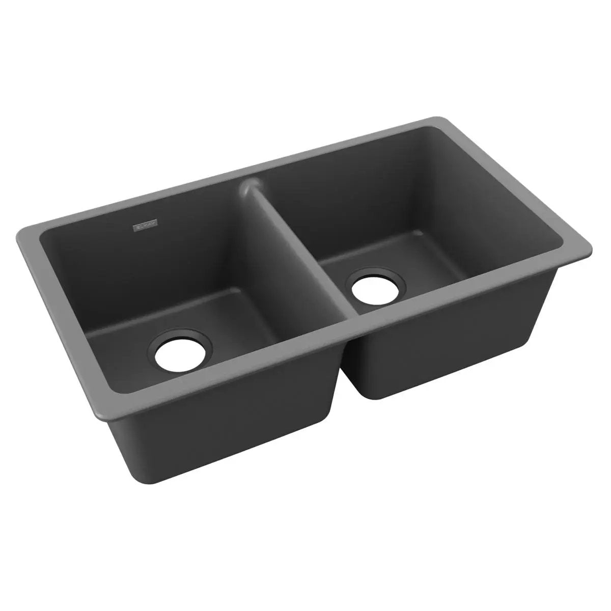 Elkay Quartz Classic 33" x 18-1/2" x 9-1/2" Equal Double Bowl Undermount Sink by Elkay