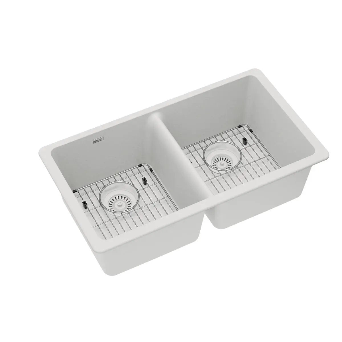 Elkay Quartz Classic 33" x 18-1/2" x 9-1/2" Equal Double Bowl Undermount Sink Kit by Elkay