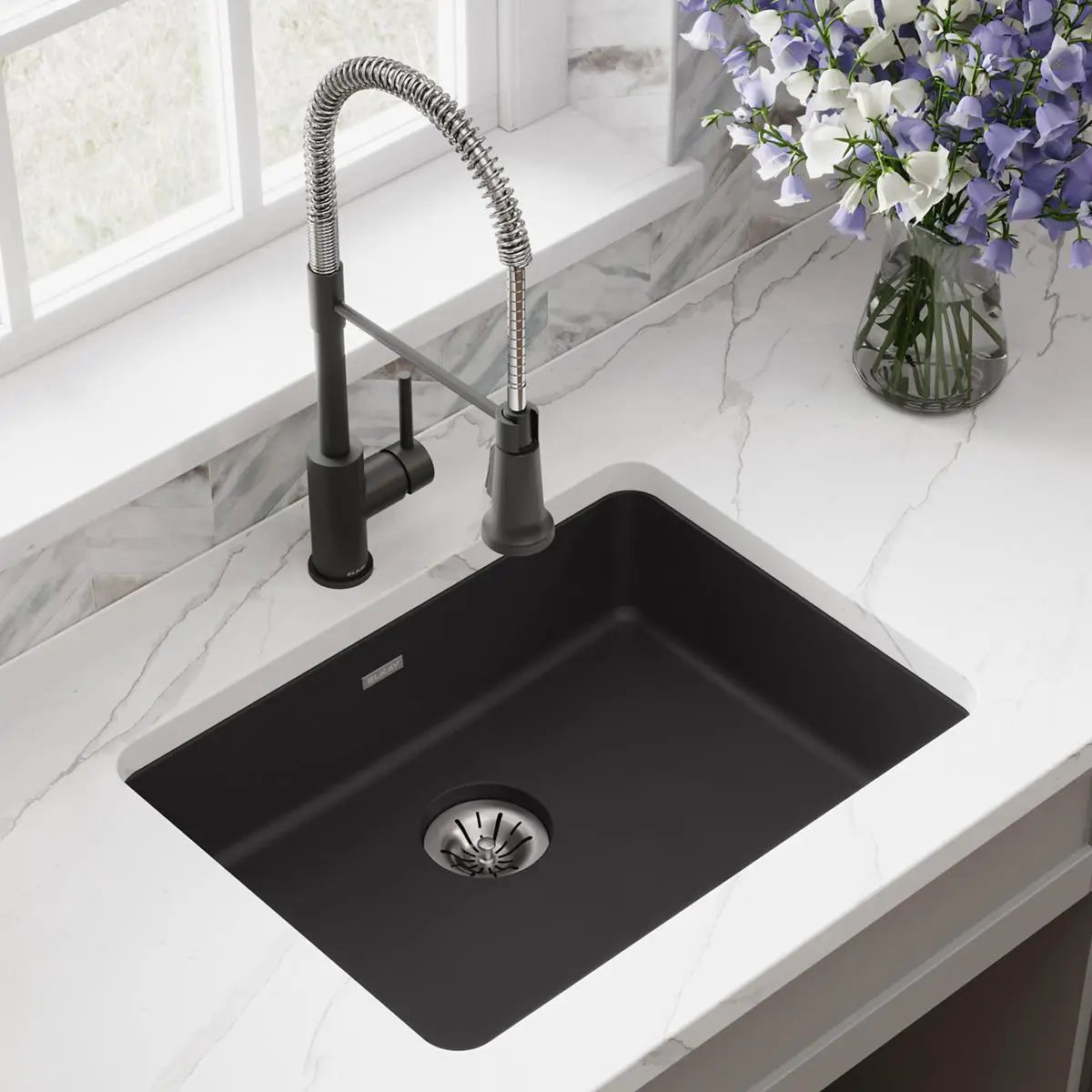 black single bowl undermount ada sink