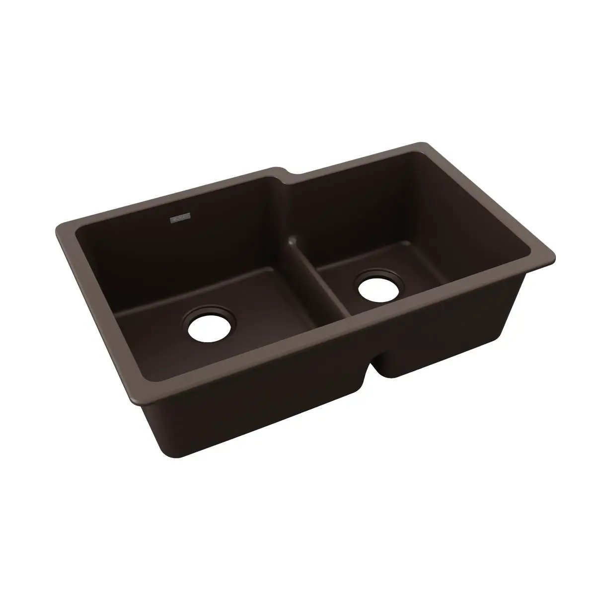 Elkay Quartz Classic 33" x 20-1/2" x 9-1/2" Offset 60/40 Double Bowl Undermount Sink with Aqua Divide by Elkay