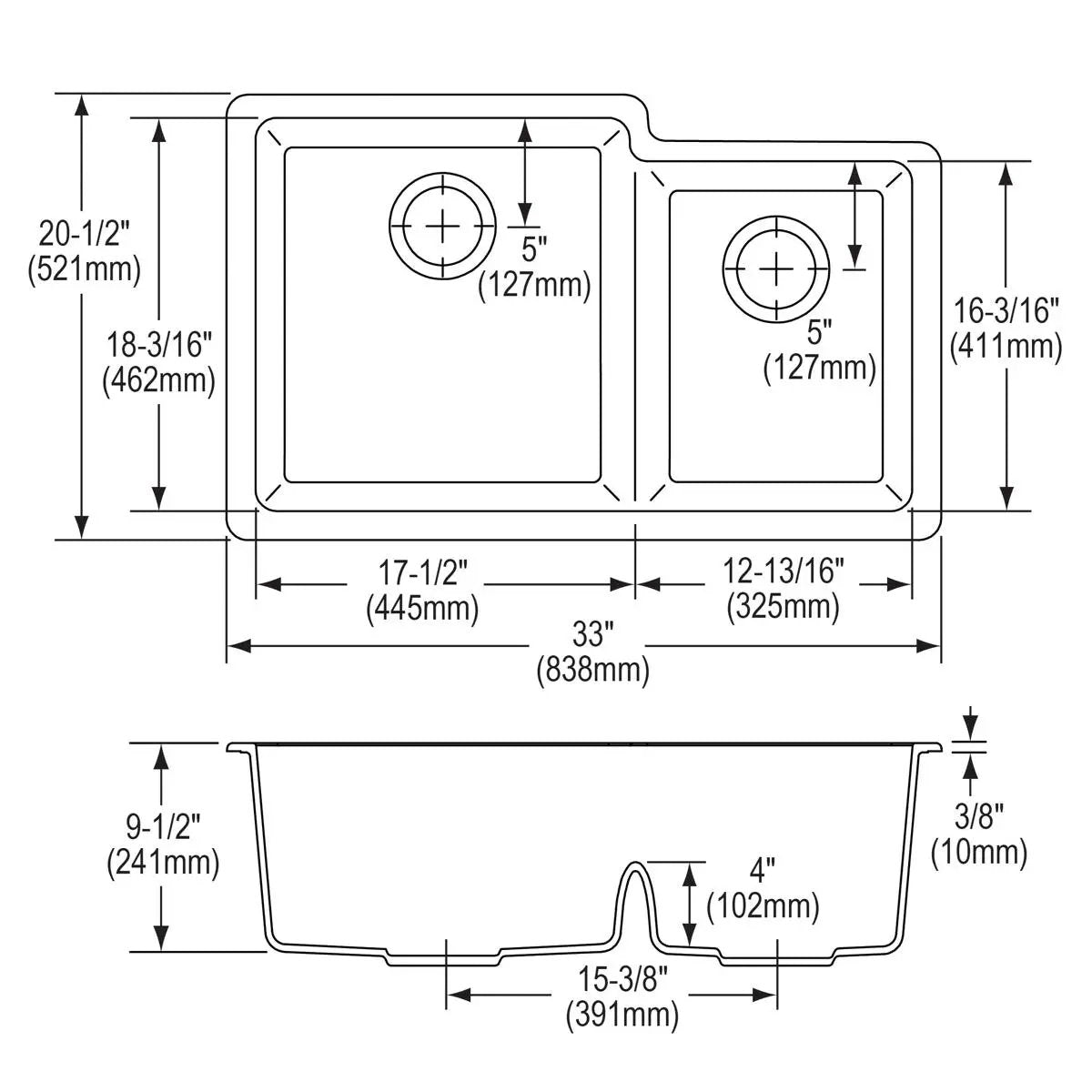 black double bowl undermount sink