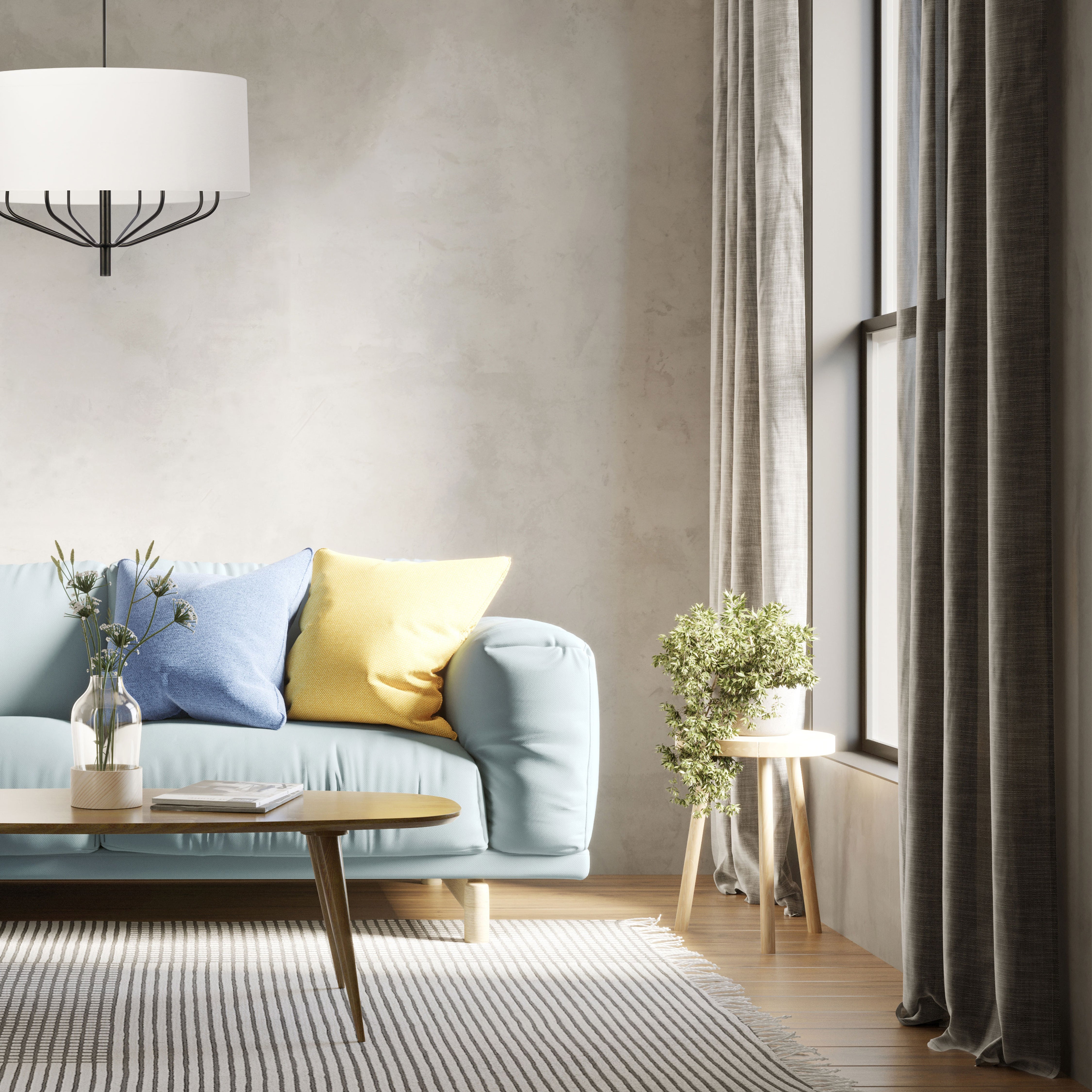 matte black with white shade chandeliers