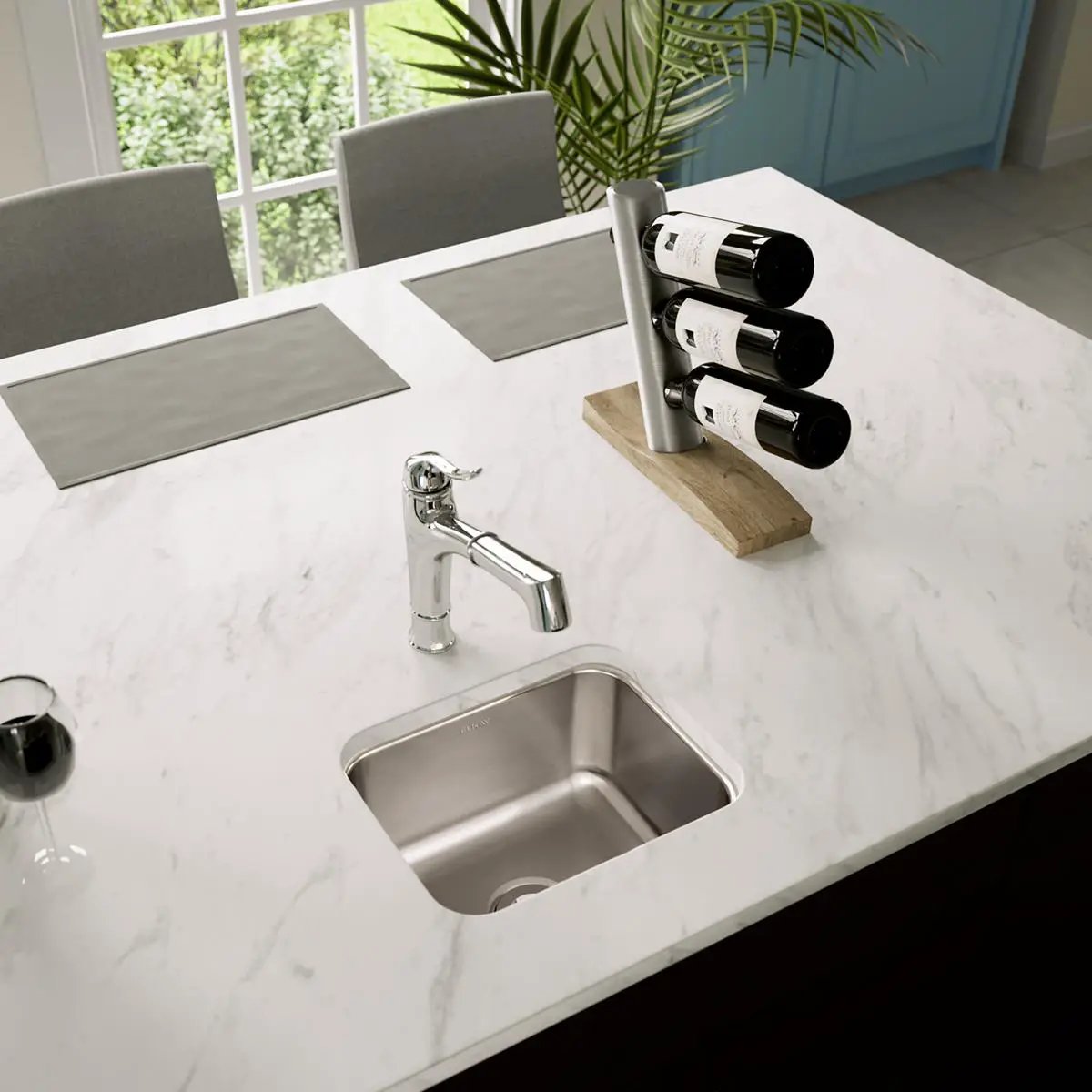 lustrous satin single bowl undermount bar sink