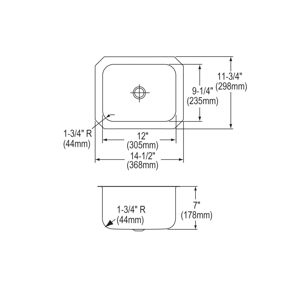 lustrous satin single bowl undermount bar sink kit