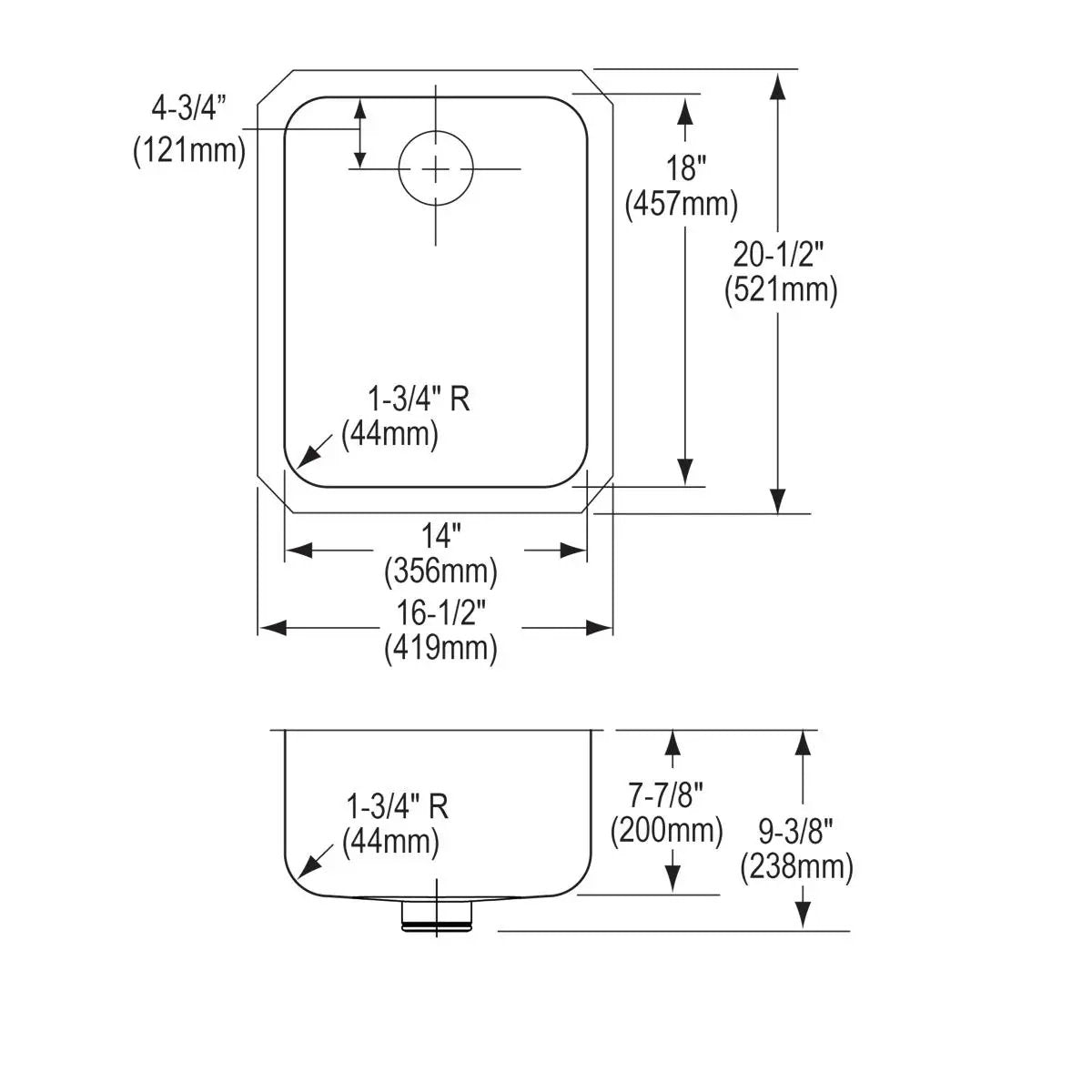 lustrous satin single bowl undermount sink