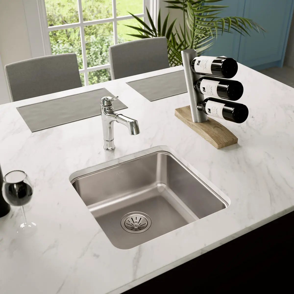 lustrous satin single bowl undermount sink
