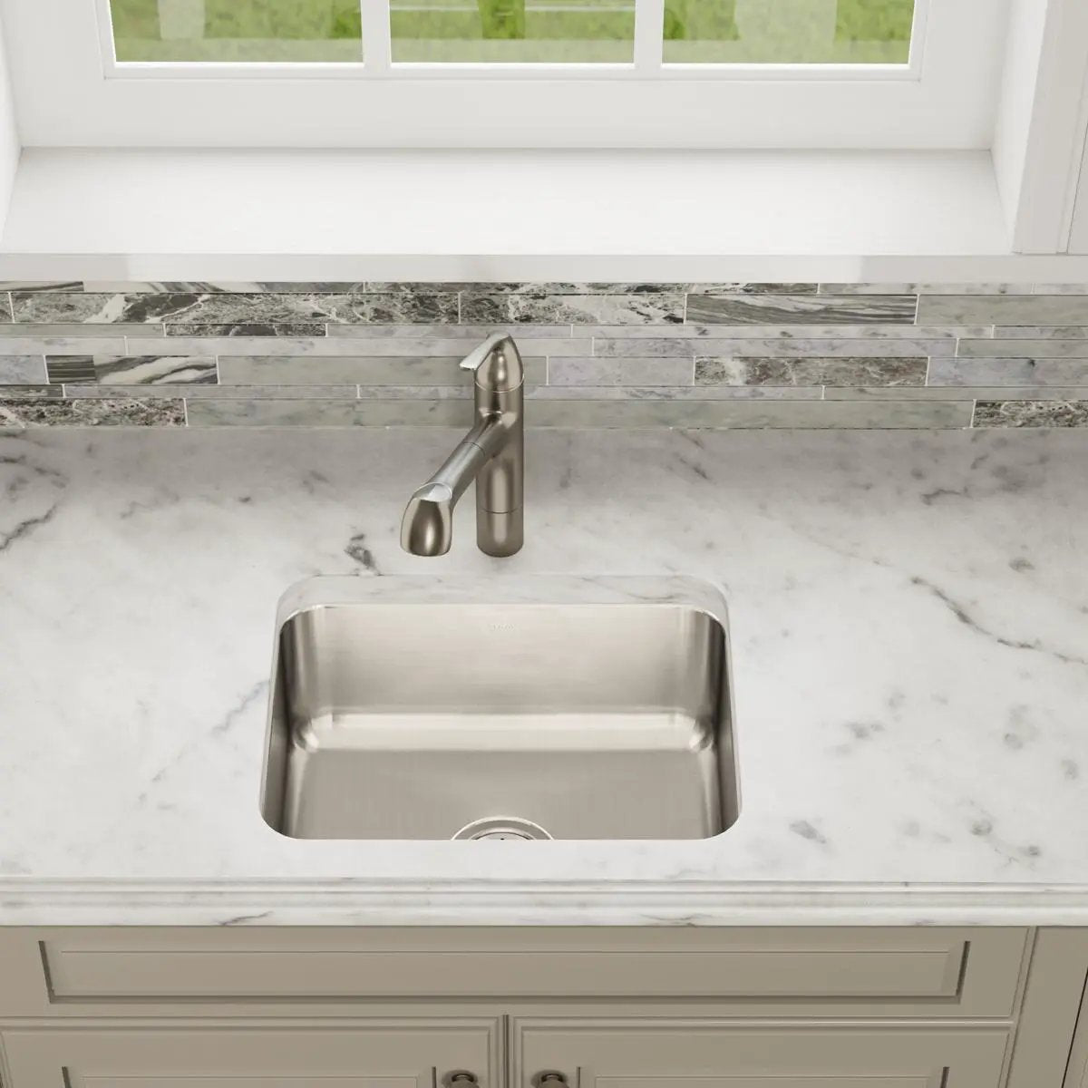 lustrous satin single bowl undermount sink