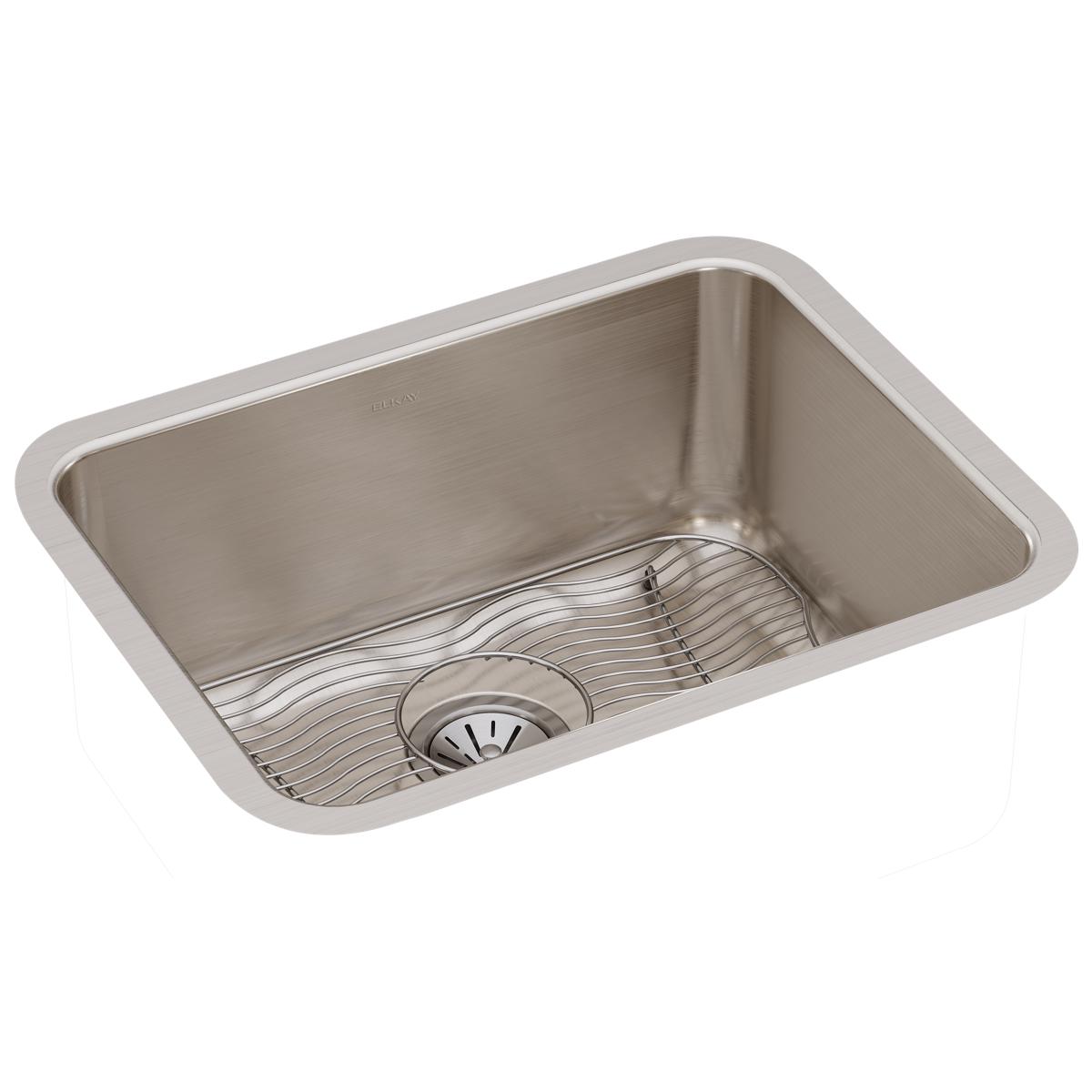 lustrous satin single bowl undermount sink kit