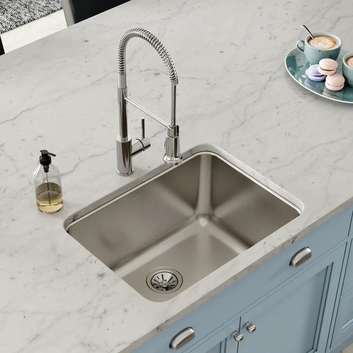 lustrous satin single bowl undermount sink