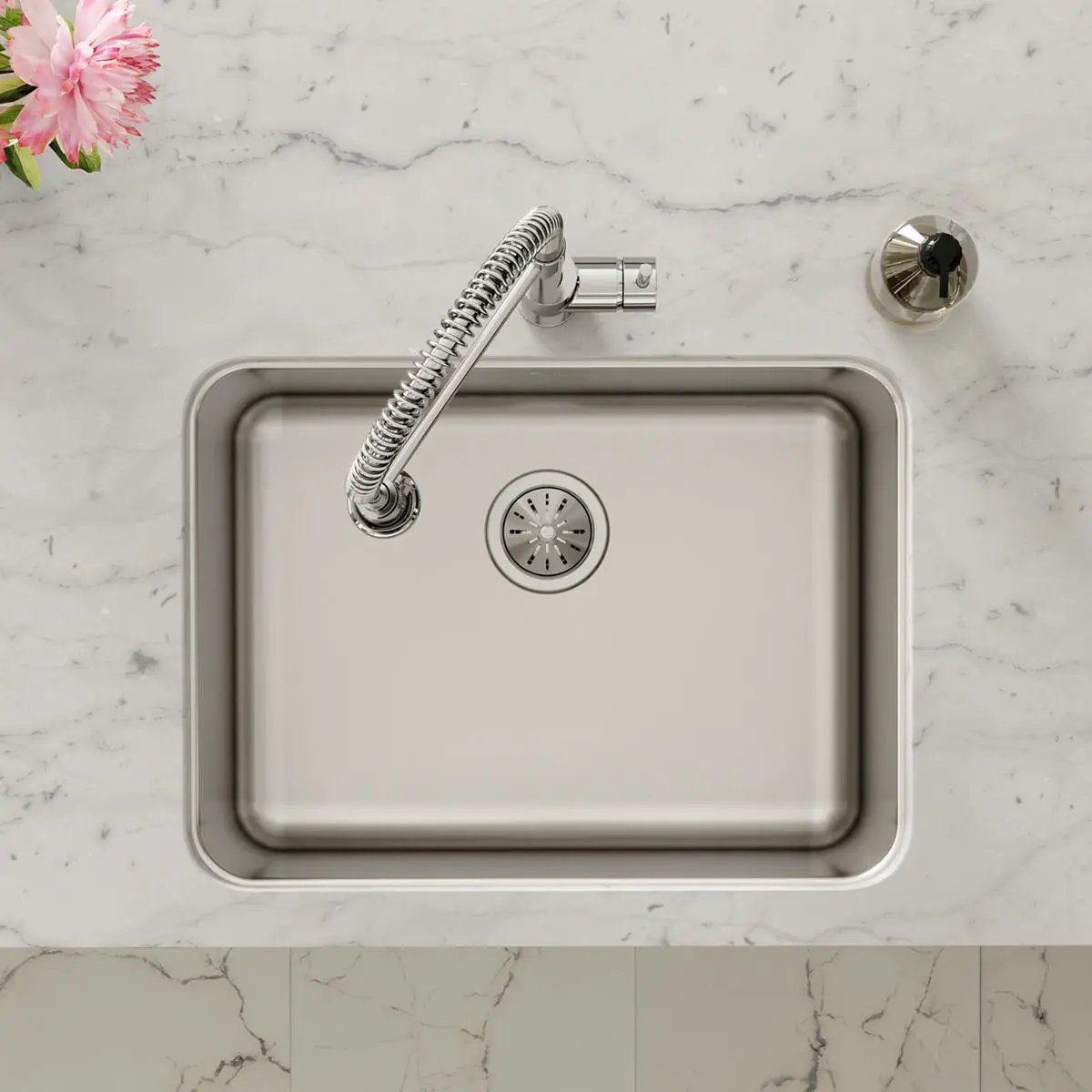 lustrous satin single bowl undermount sink