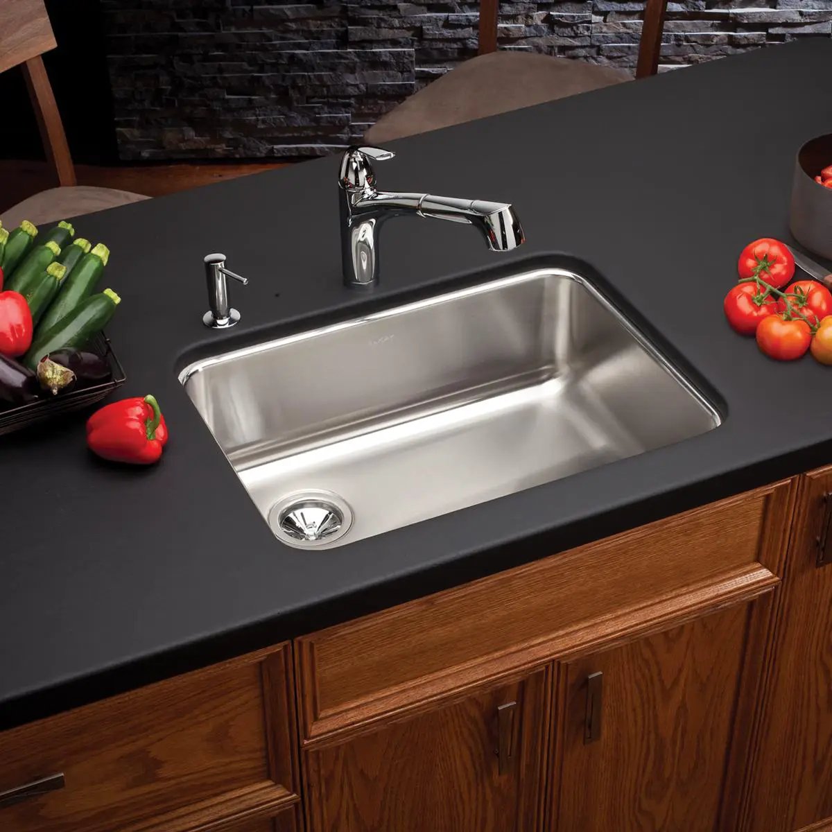 lustrous satin single bowl undermount sink