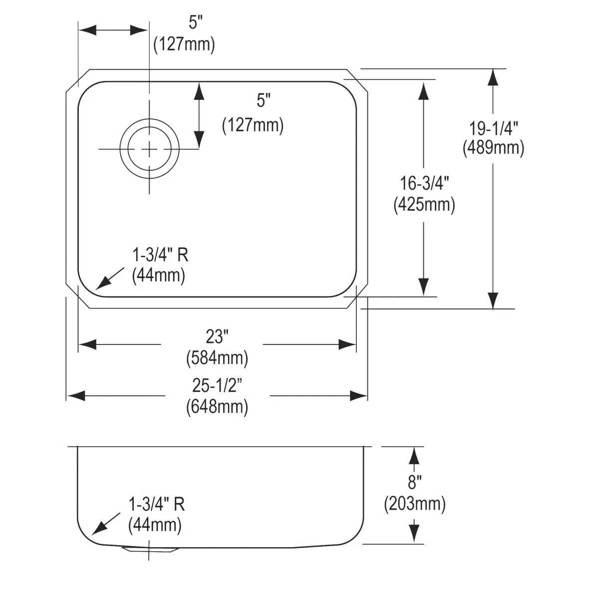 lustrous satin single bowl undermount sink
