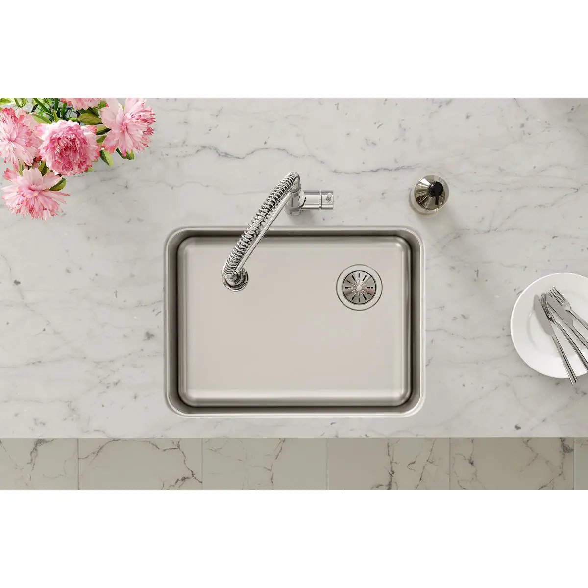 lustrous satin single bowl undermount sink