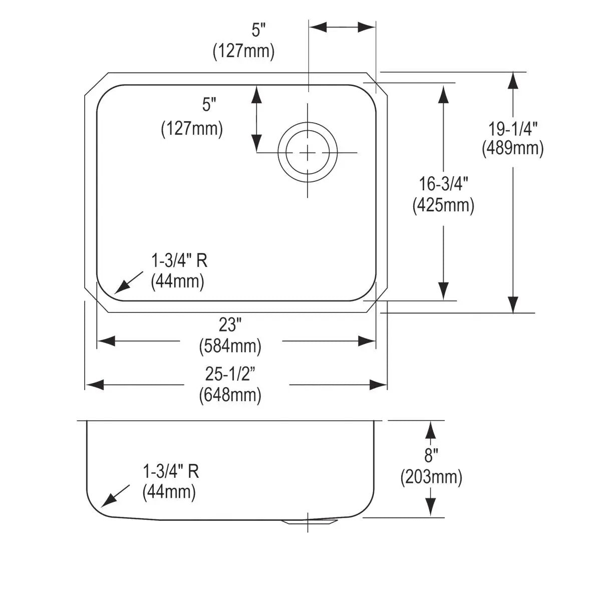lustrous satin single bowl undermount sink