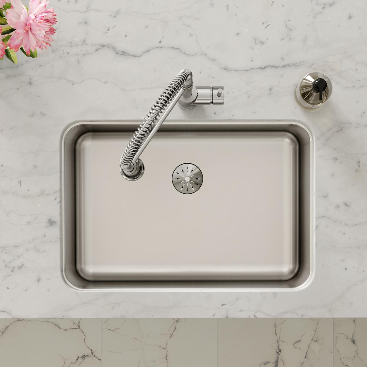 lustrous satin single bowl undermount sink
