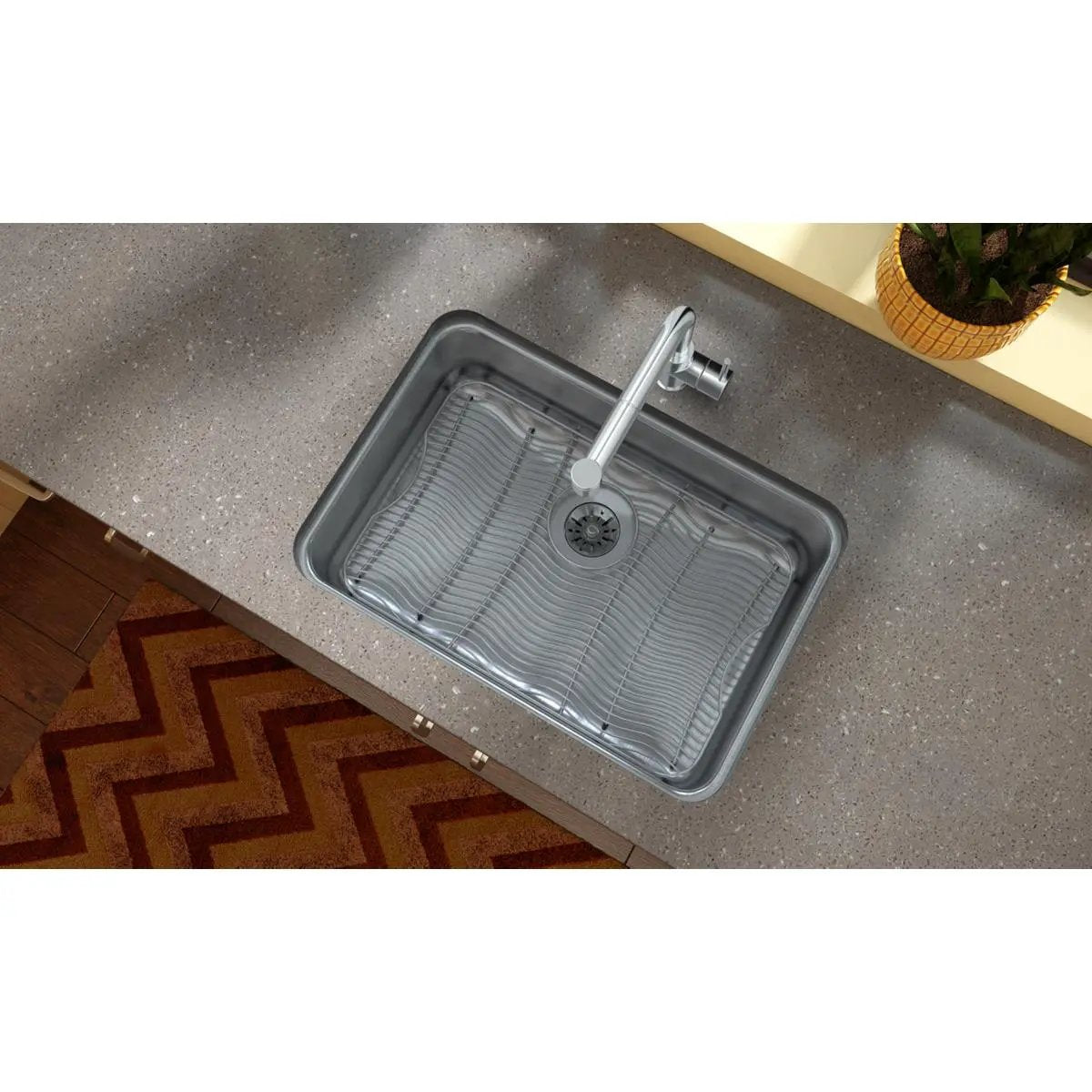 polished stainless steel bottom grid
