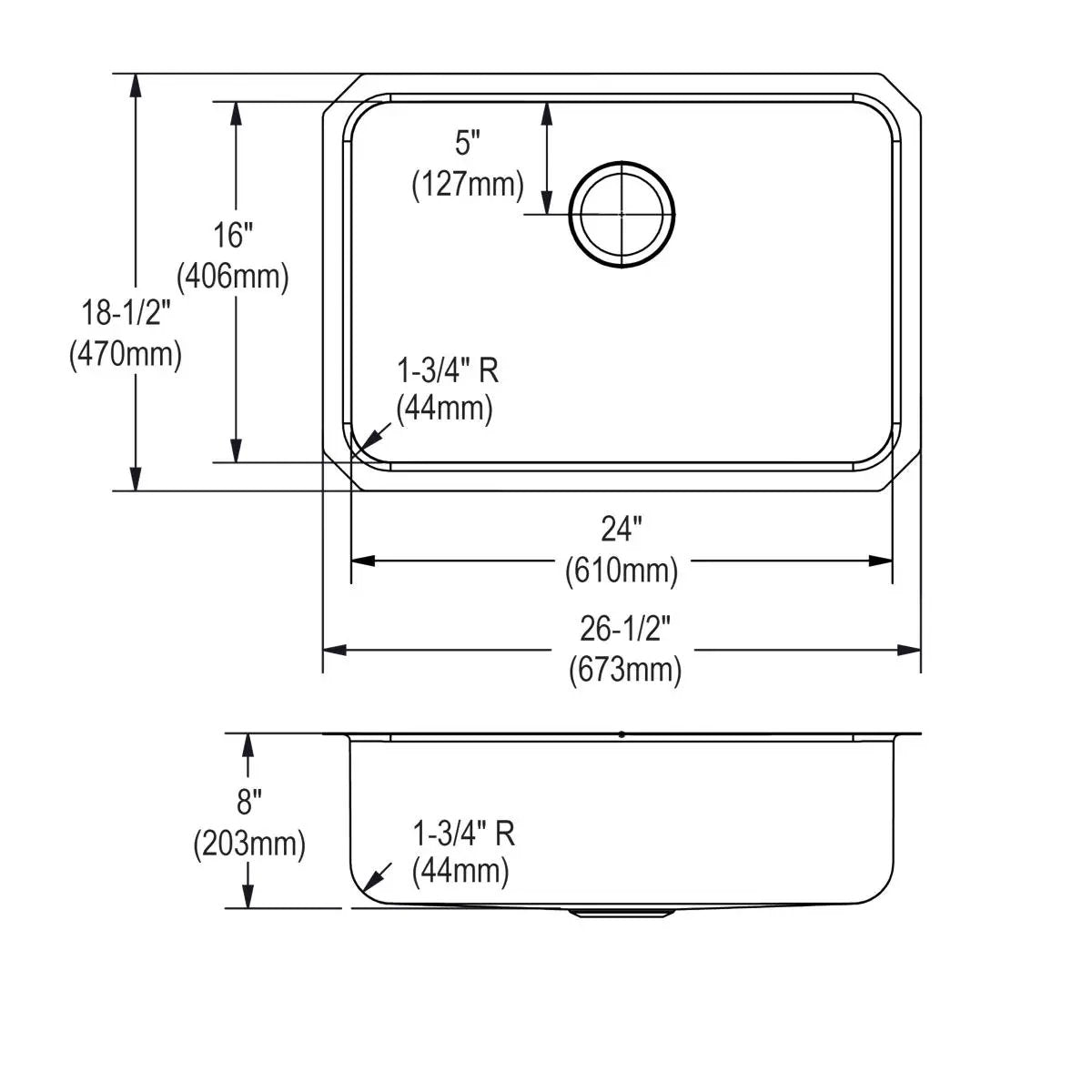 lustrous satin single bowl undermount sink